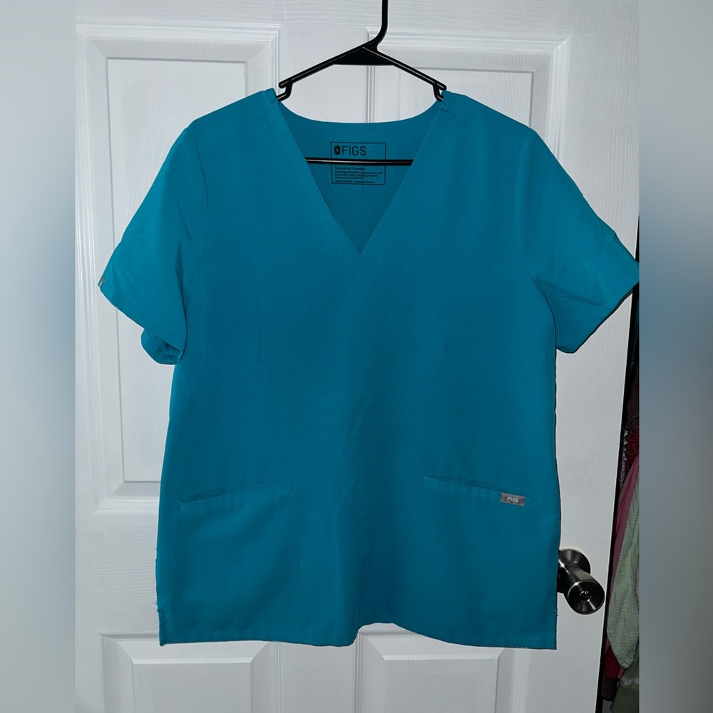 Figs teal casma scrub top